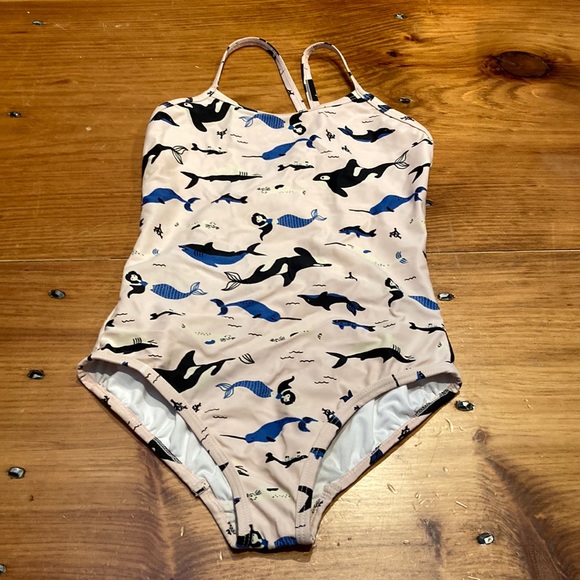 Hanna Andersson Other - HANNA ANDERSSON 150 Light Pink Mermaid Print One-Piece Swimsuit